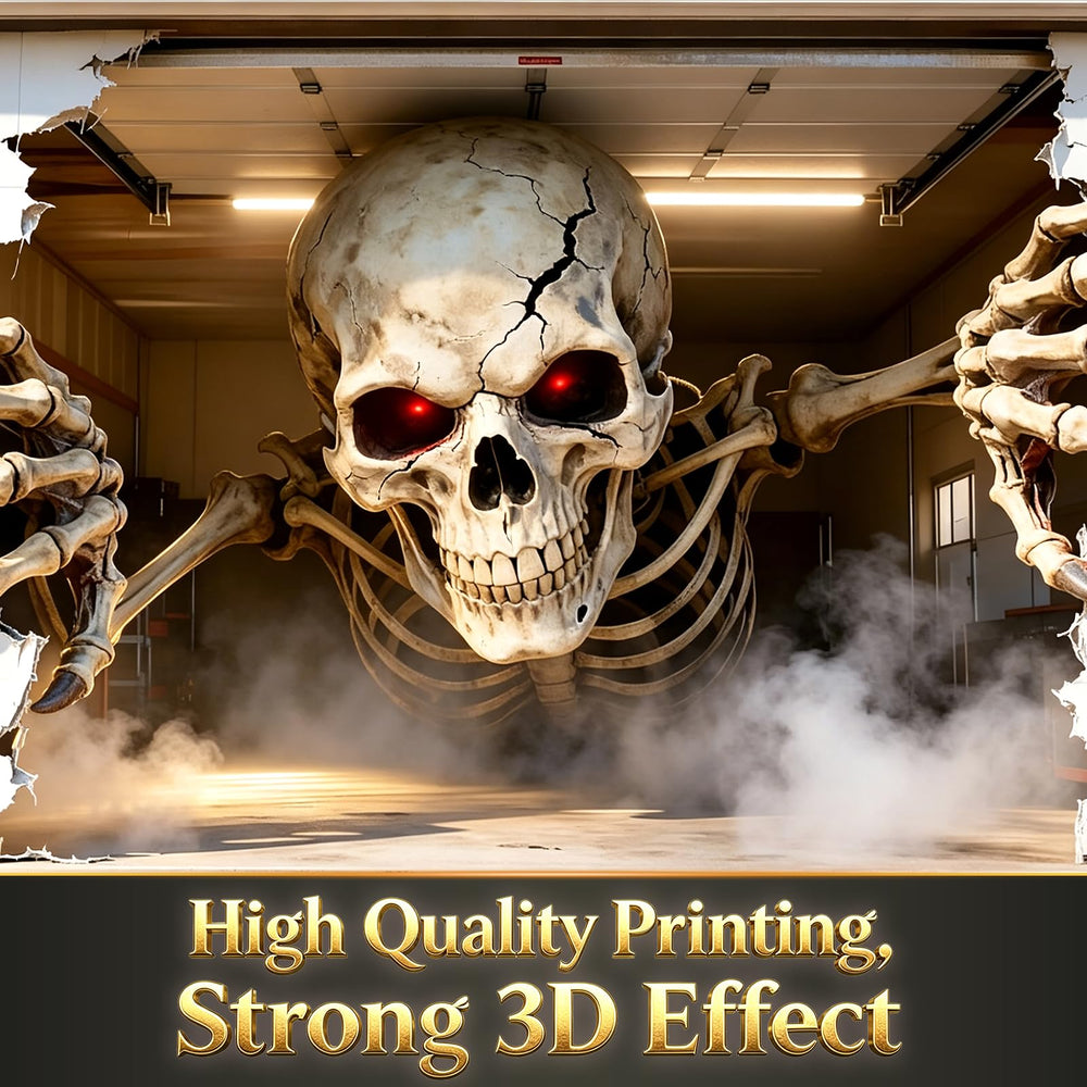 Vivid high-definition printing on the Halloween garage door banner