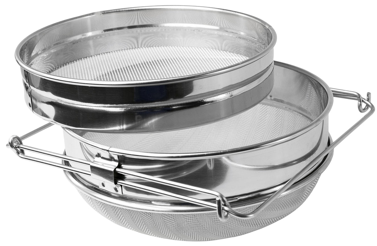 VIVO Double Sieve Honey Strainer front view with extendable arms