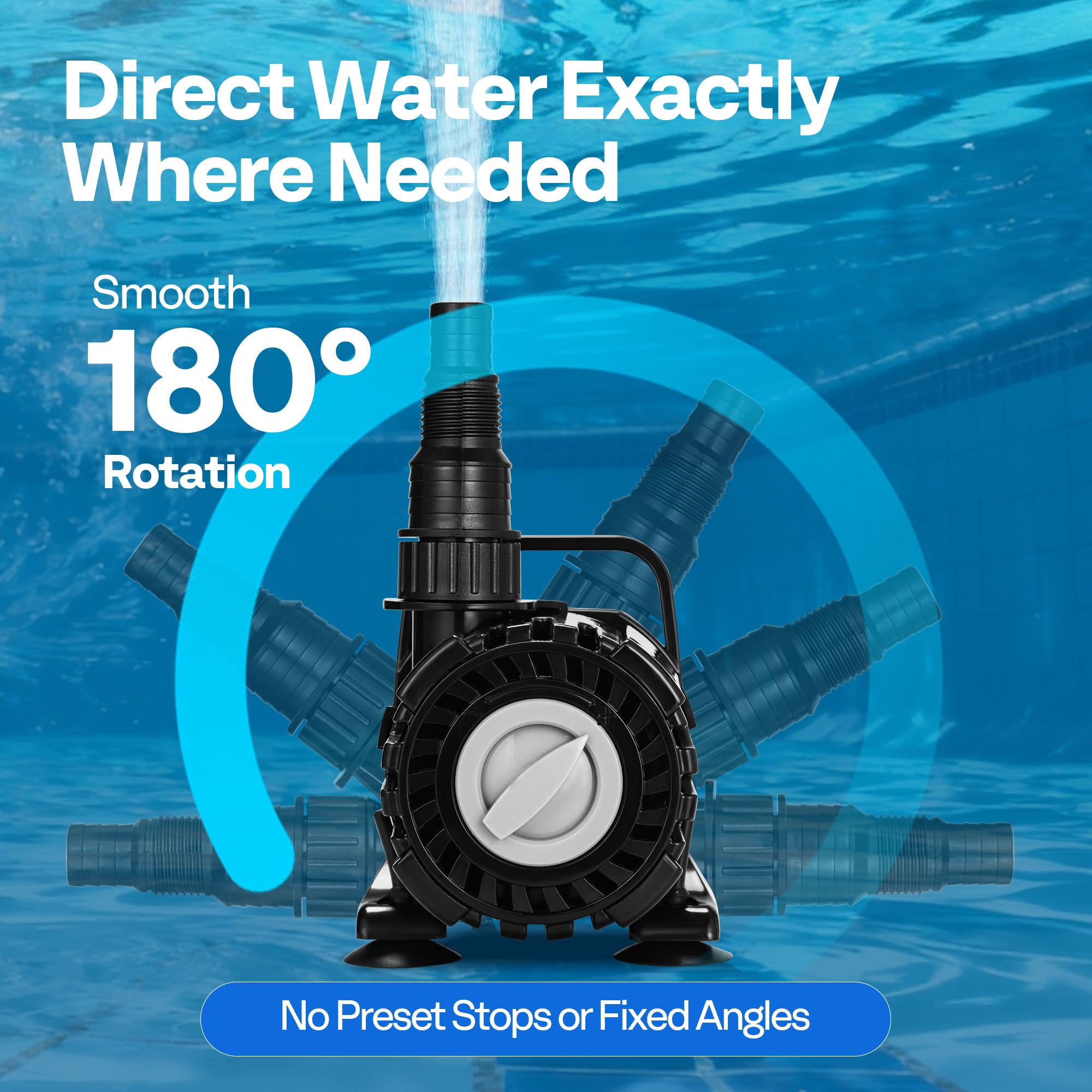 VIVOHOME 100W Pond Pump in a garden pond setup