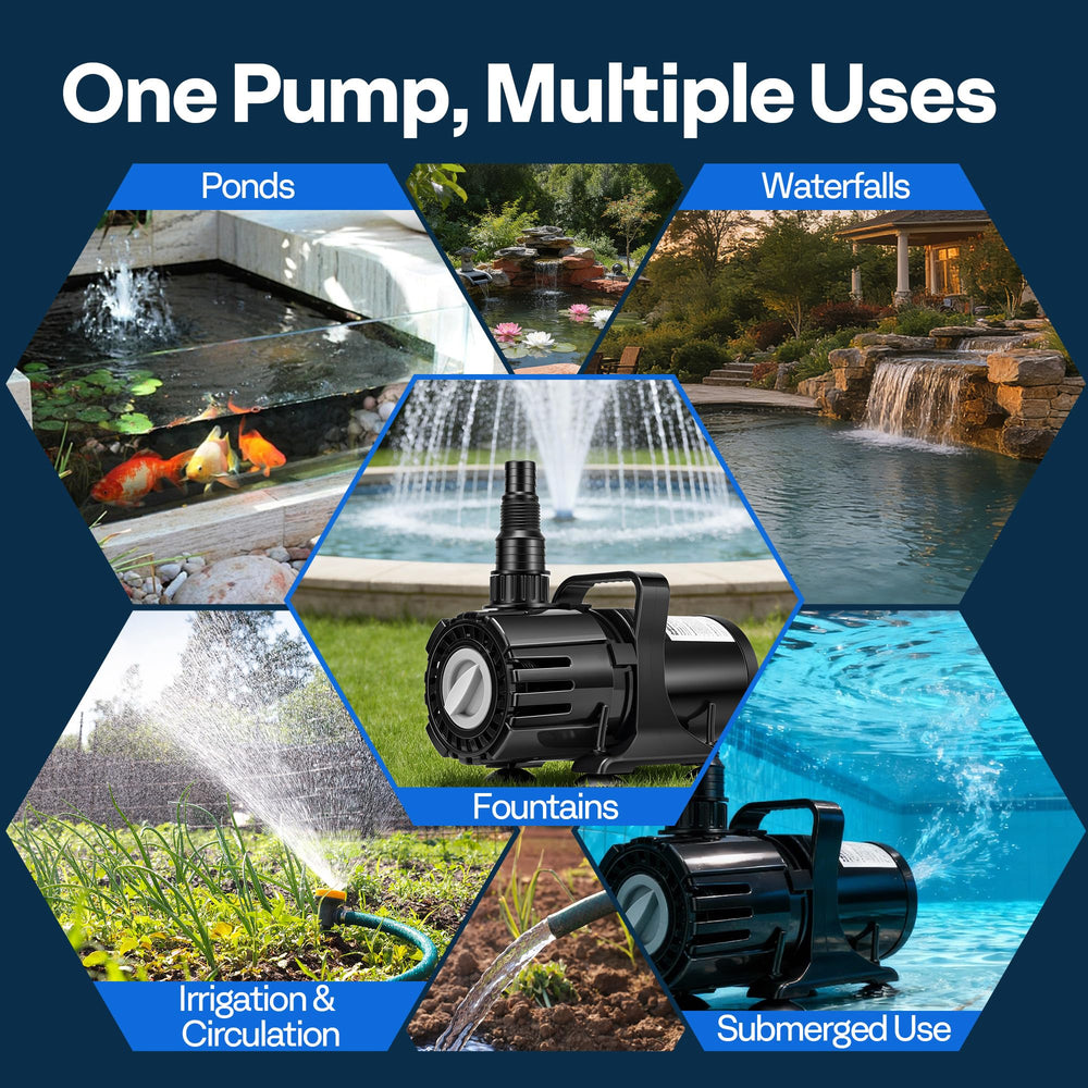 VIVOHOME 100W Pond Pump with power cable and suction cups