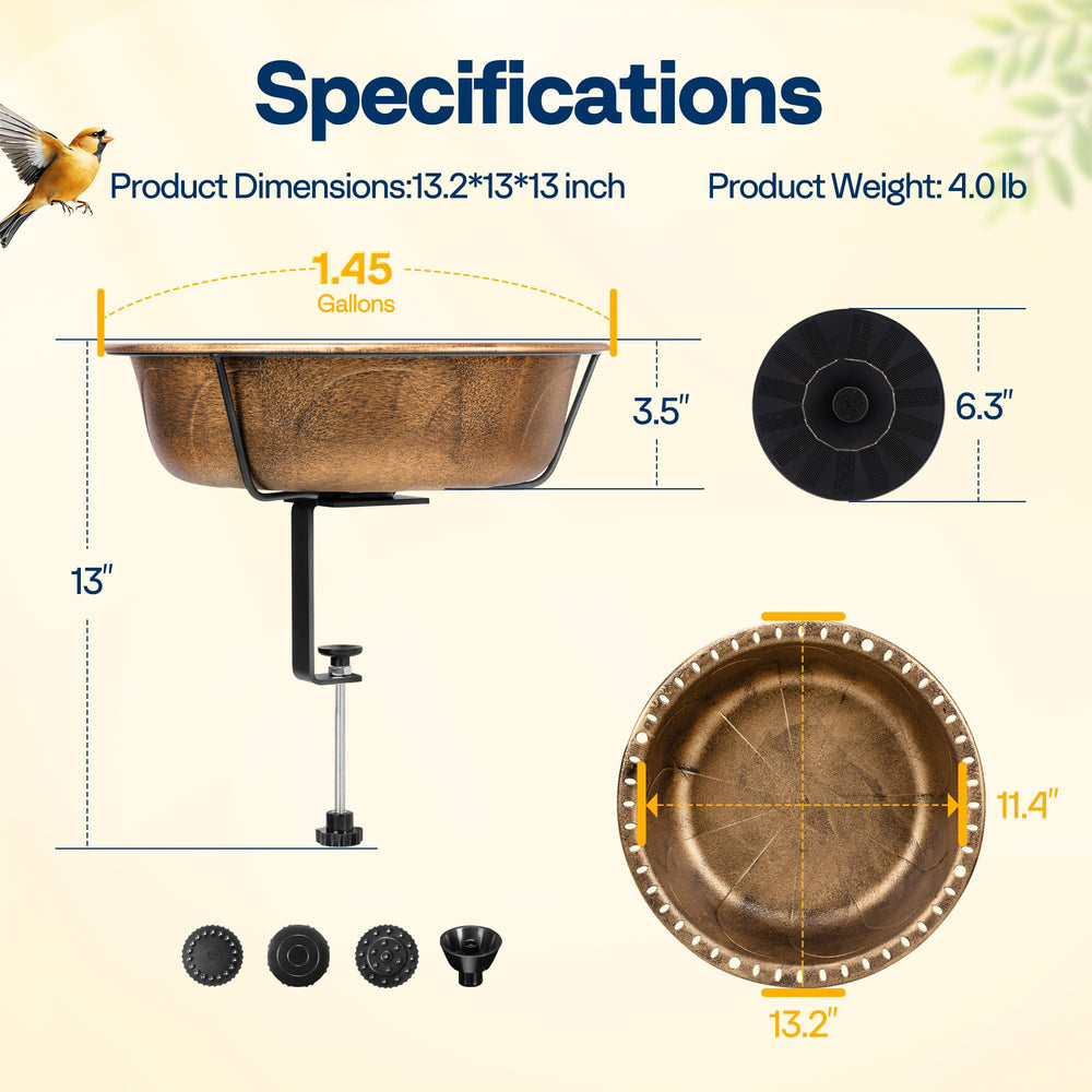 VIVOHOME bird bath and fountain packaging view