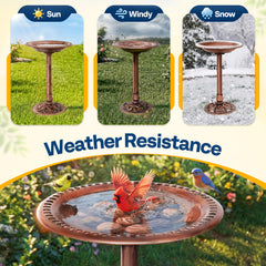 VIVOHOME Bird Bath Antique Bronze bowl close-up