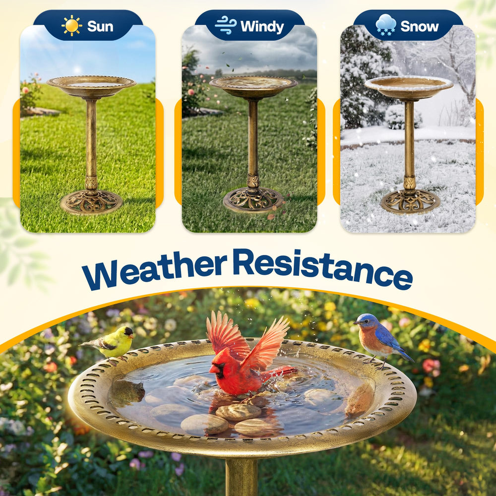 VIVOHOME Bird Bath Antique Copper bowl close-up