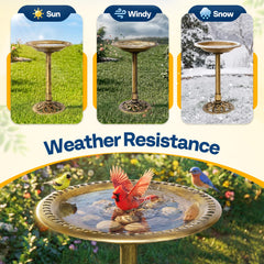 VIVOHOME Bird Bath Antique Copper bowl close-up
