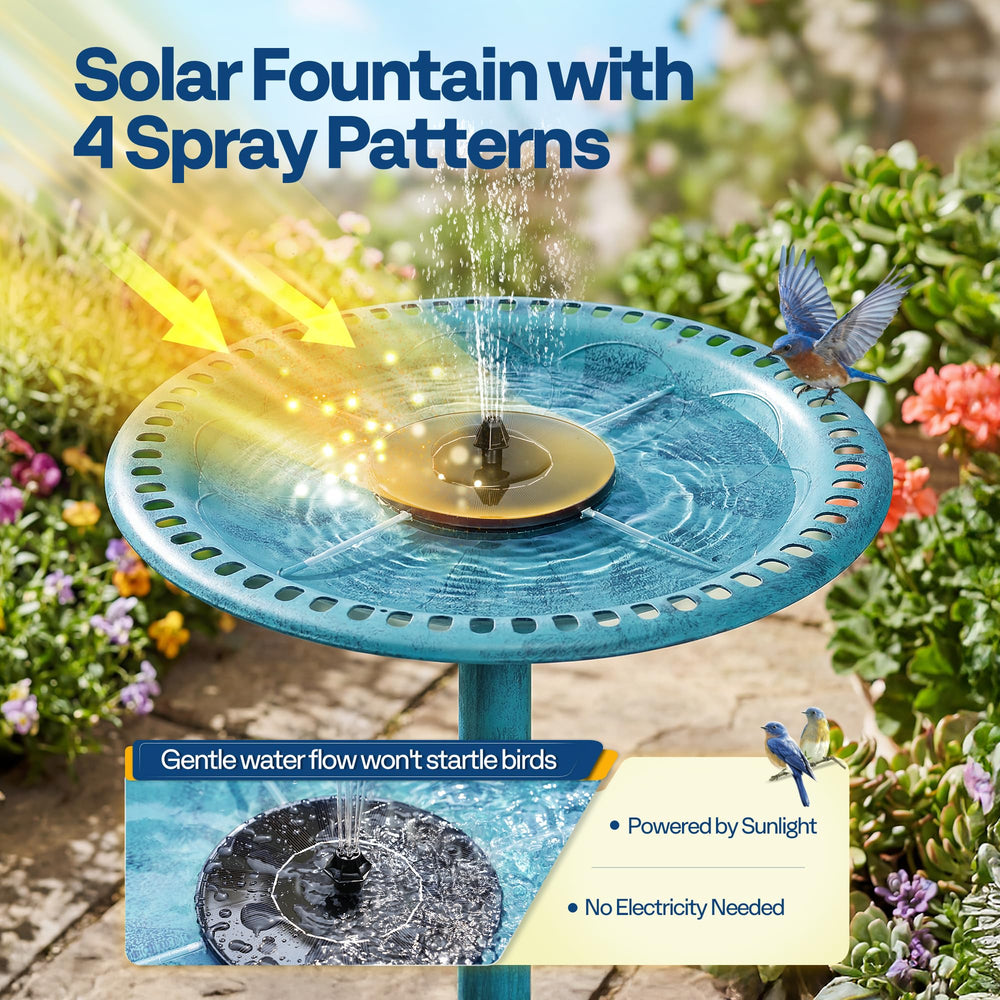 VIVOHOME Bird Bath assembled with gravel-filled support pole