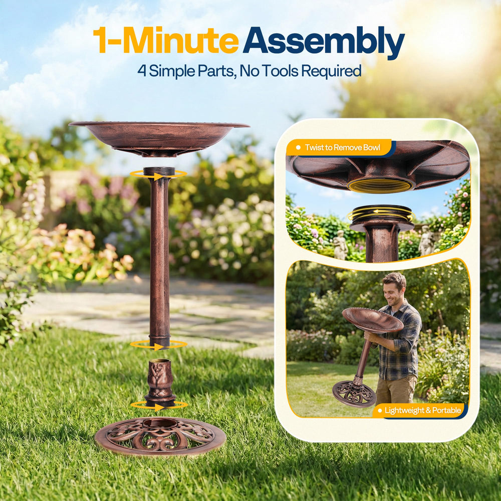 VIVOHOME Bird Bath base and stability features