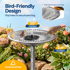 VIVOHOME Bird Bath base filled with gravel for stability