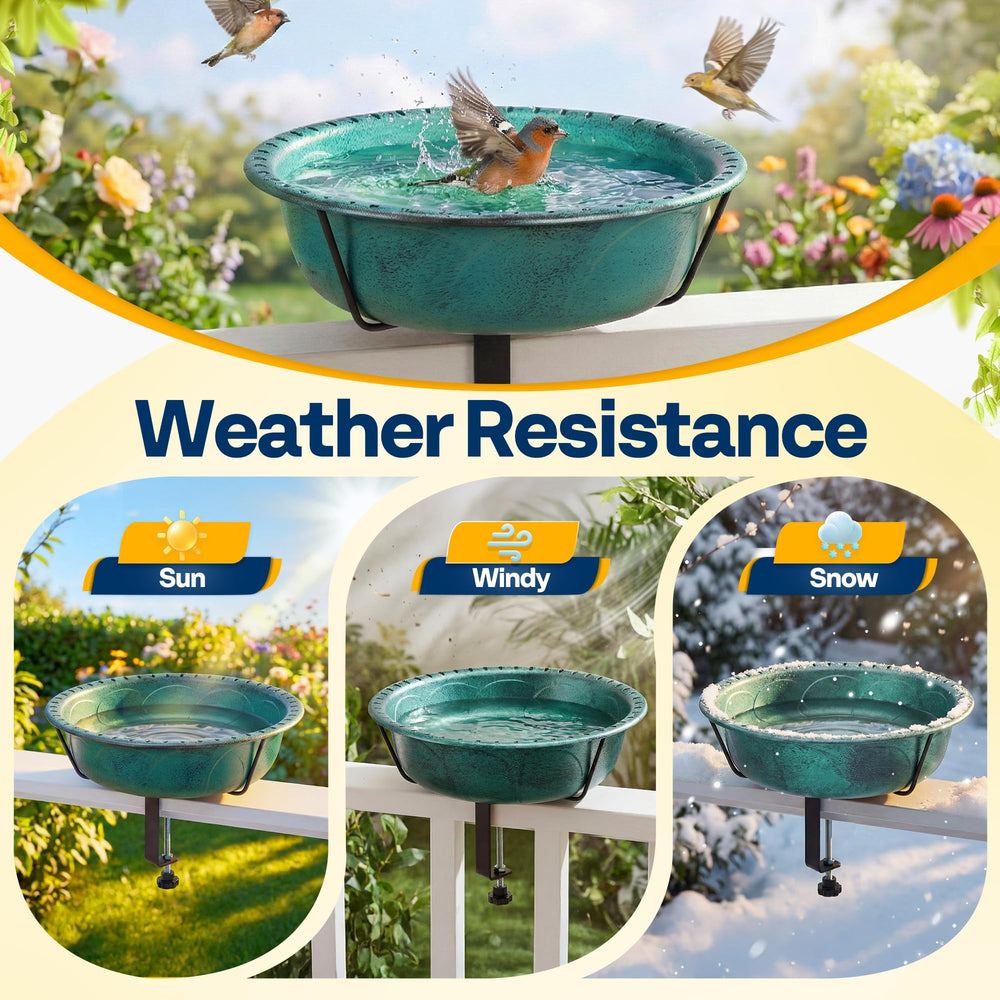 VIVOHOME Bird Bath close-up of the bowl and bronze coating
