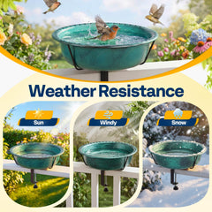 VIVOHOME Bird Bath close-up of the bowl and bronze coating
