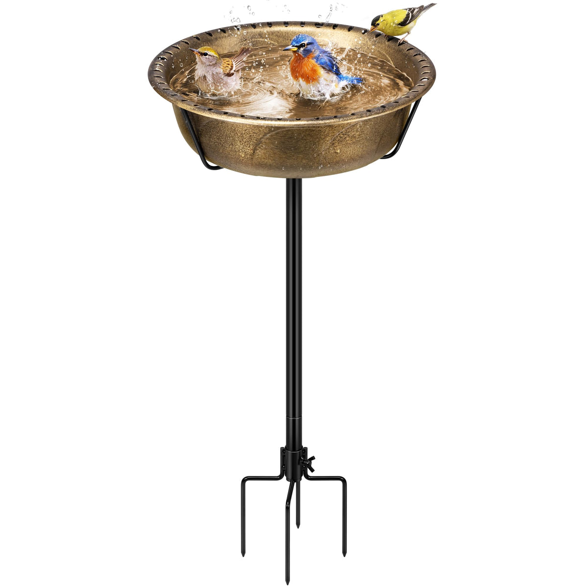 VIVOHOME Bird Bath copper model front view with detachable bowl