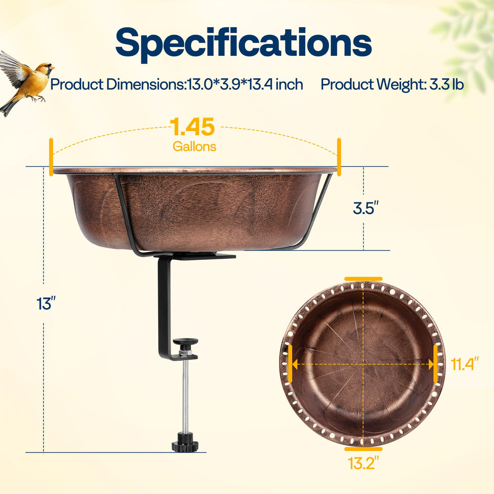 VIVOHOME bird bath detailed view of bronze finish
