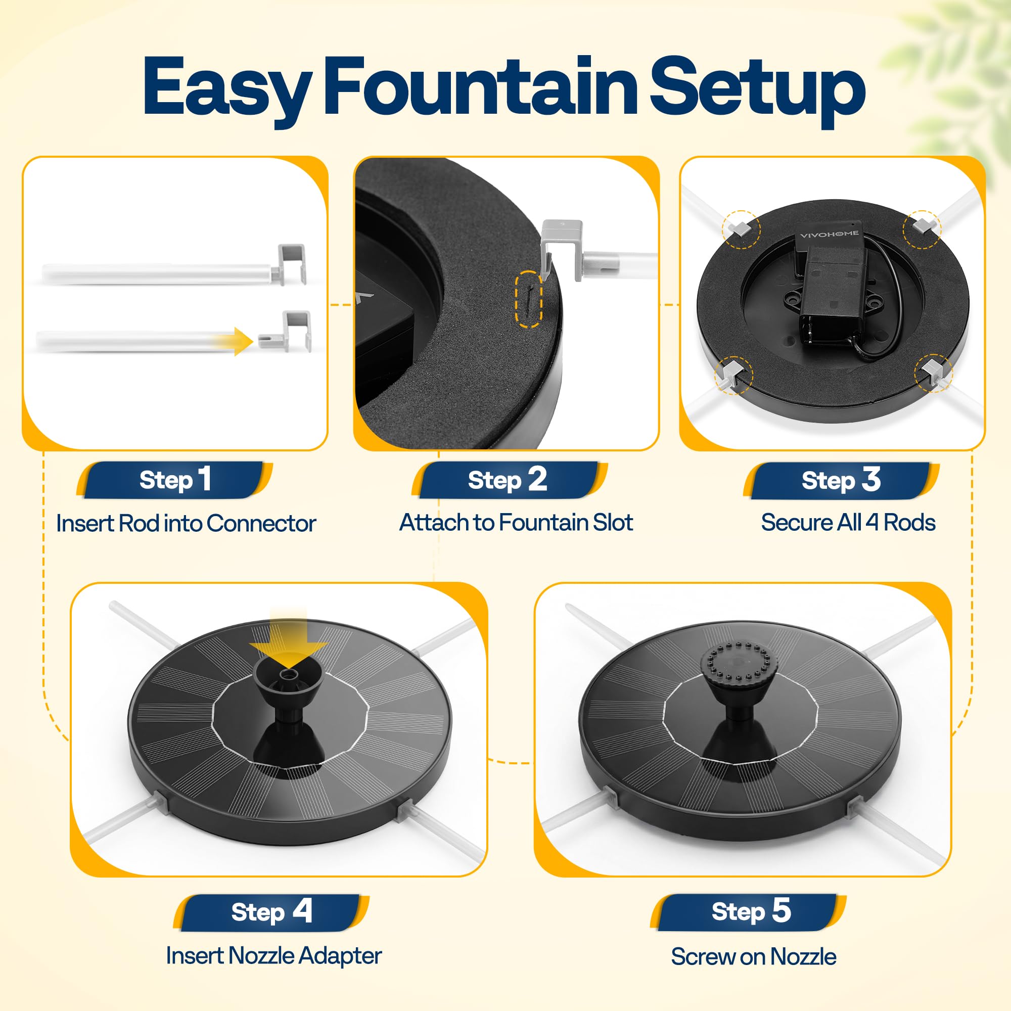 VIVOHOME bird bath dimensions and specifications