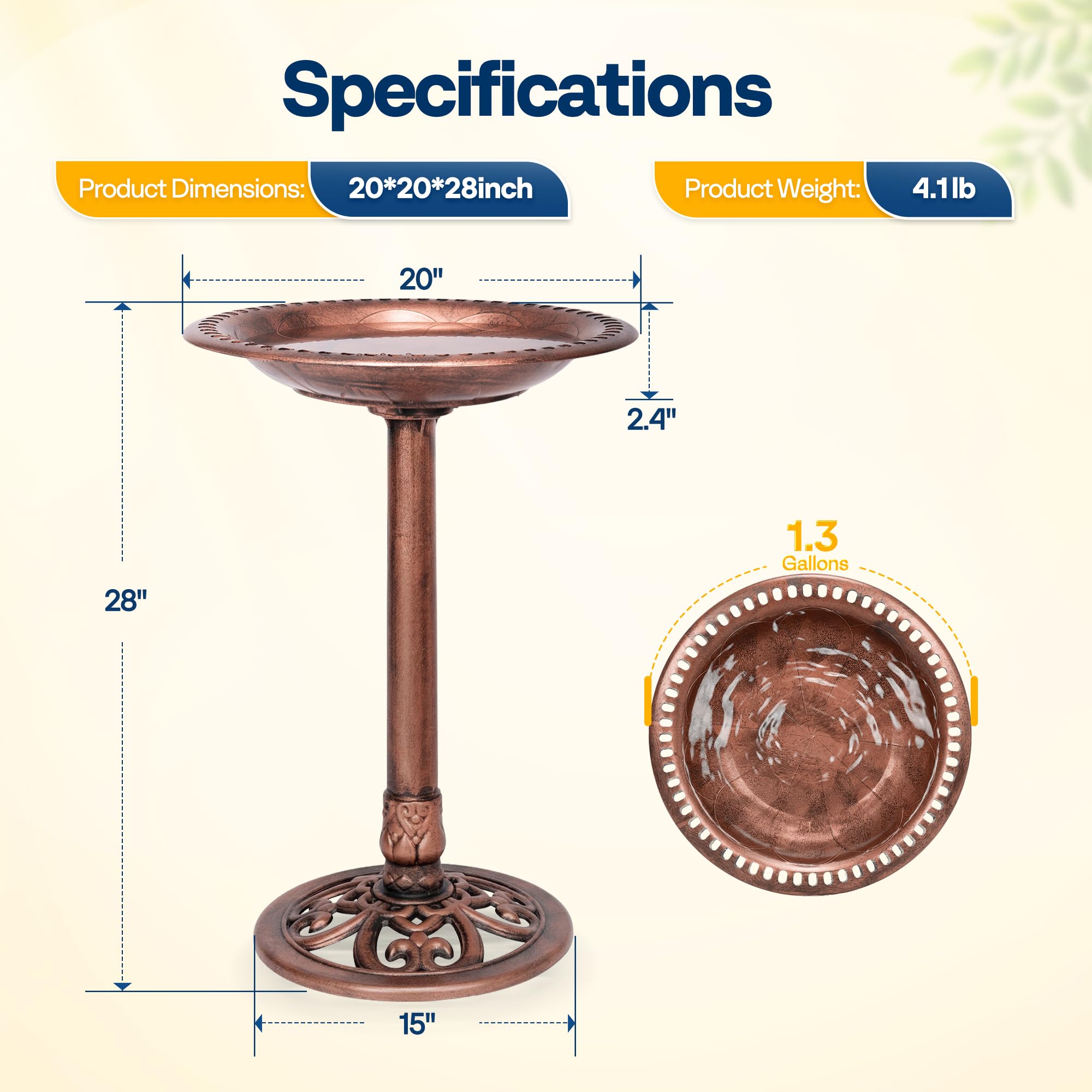 VIVOHOME Bird Bath easy assembly demonstration
