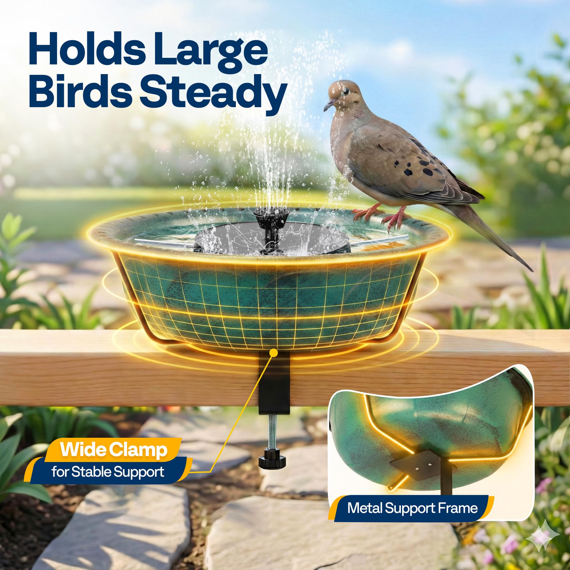 VIVOHOME bird bath in a garden environment
