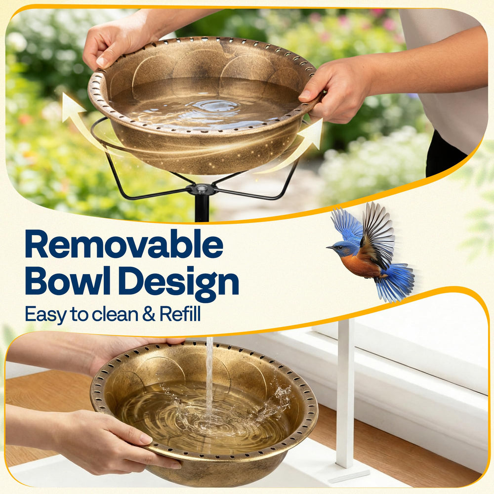 VIVOHOME Bird Bath in a garden setting with birds