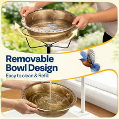 VIVOHOME Bird Bath in a garden setting with birds