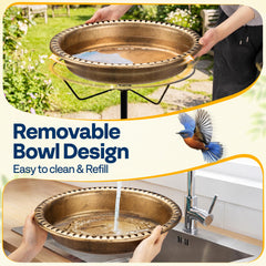 VIVOHOME Bird Bath in garden setting