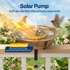 VIVOHOME bird bath mounted on deck with water flowing