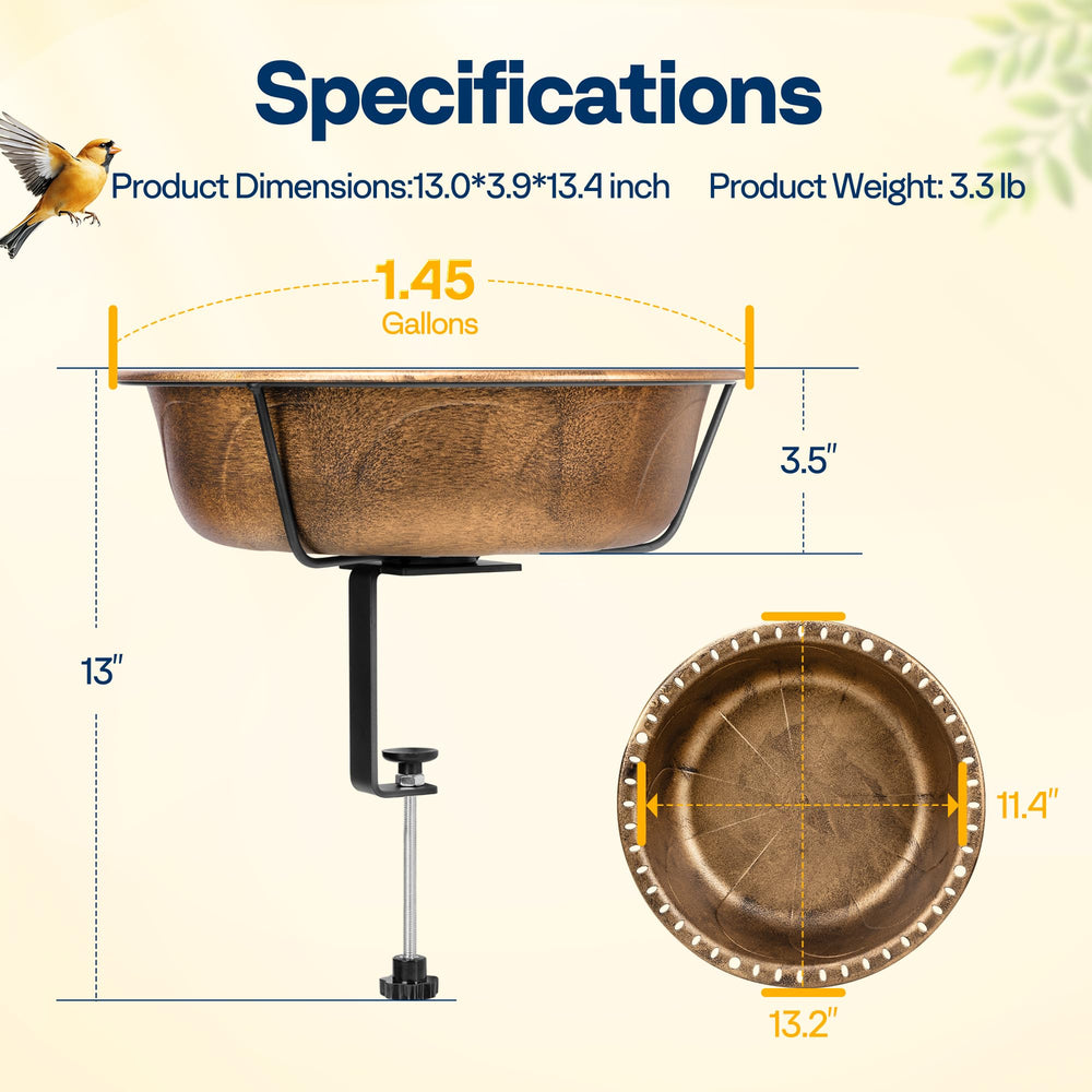 VIVOHOME bird bath set up in a garden area with greenery