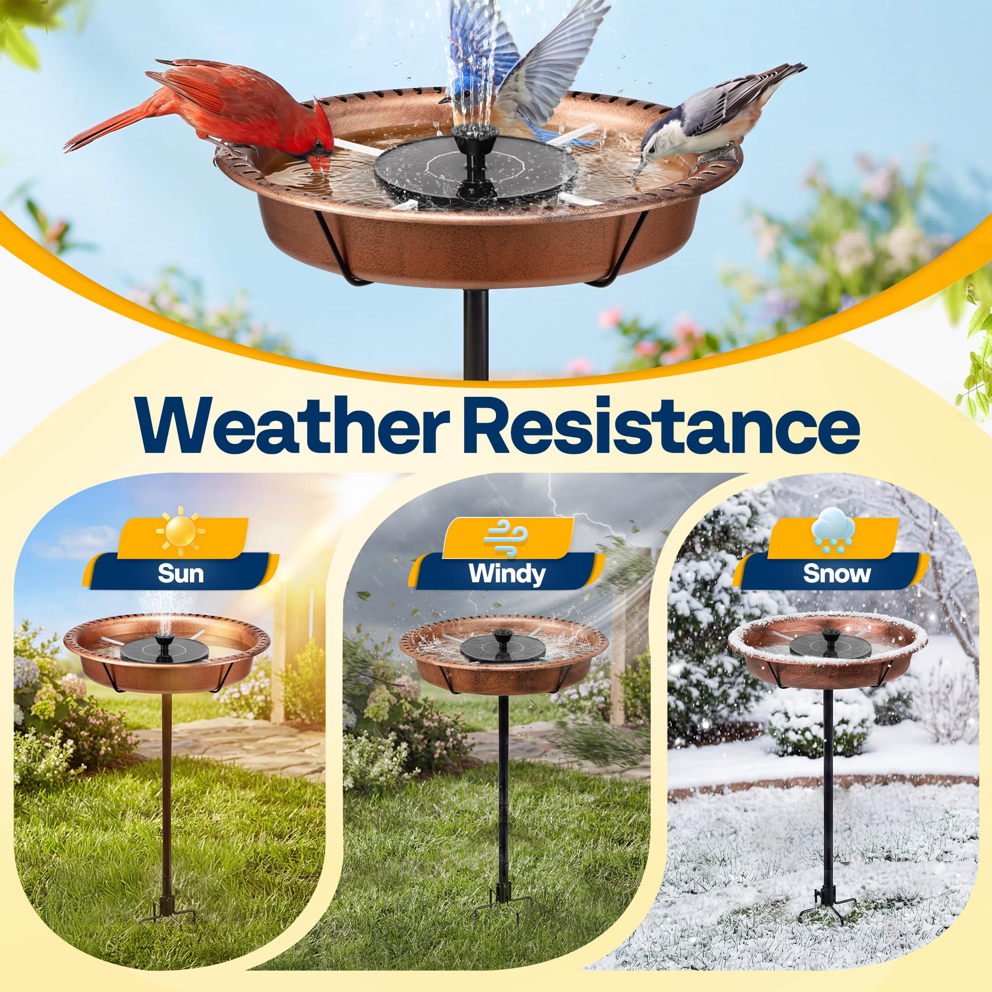 VIVOHOME Bird Bath set up in a garden setting