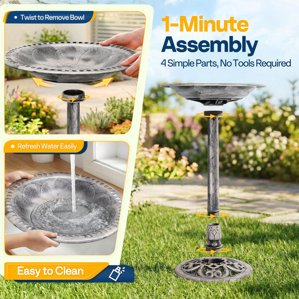 VIVOHOME Bird Bath showing the antique bronze finish