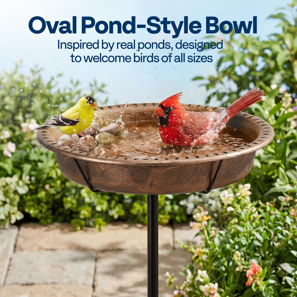 VIVOHOME bird bath with antique bronze finish