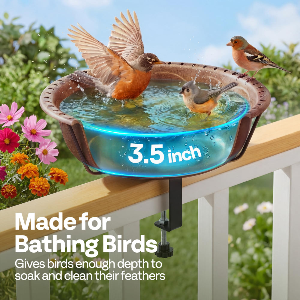 VIVOHOME bird bath with birds bathing