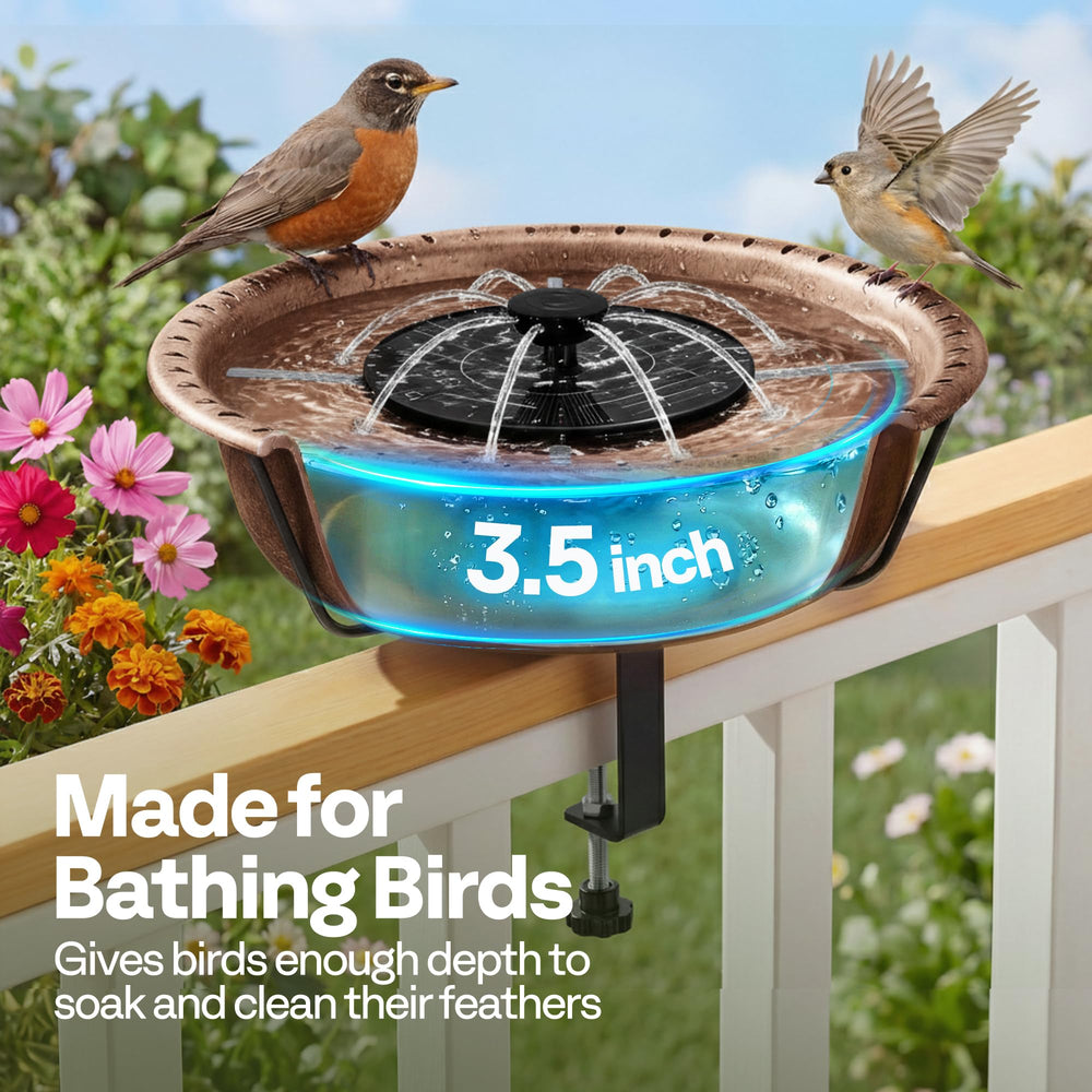 VIVOHOME bird bath with birds bathing in it