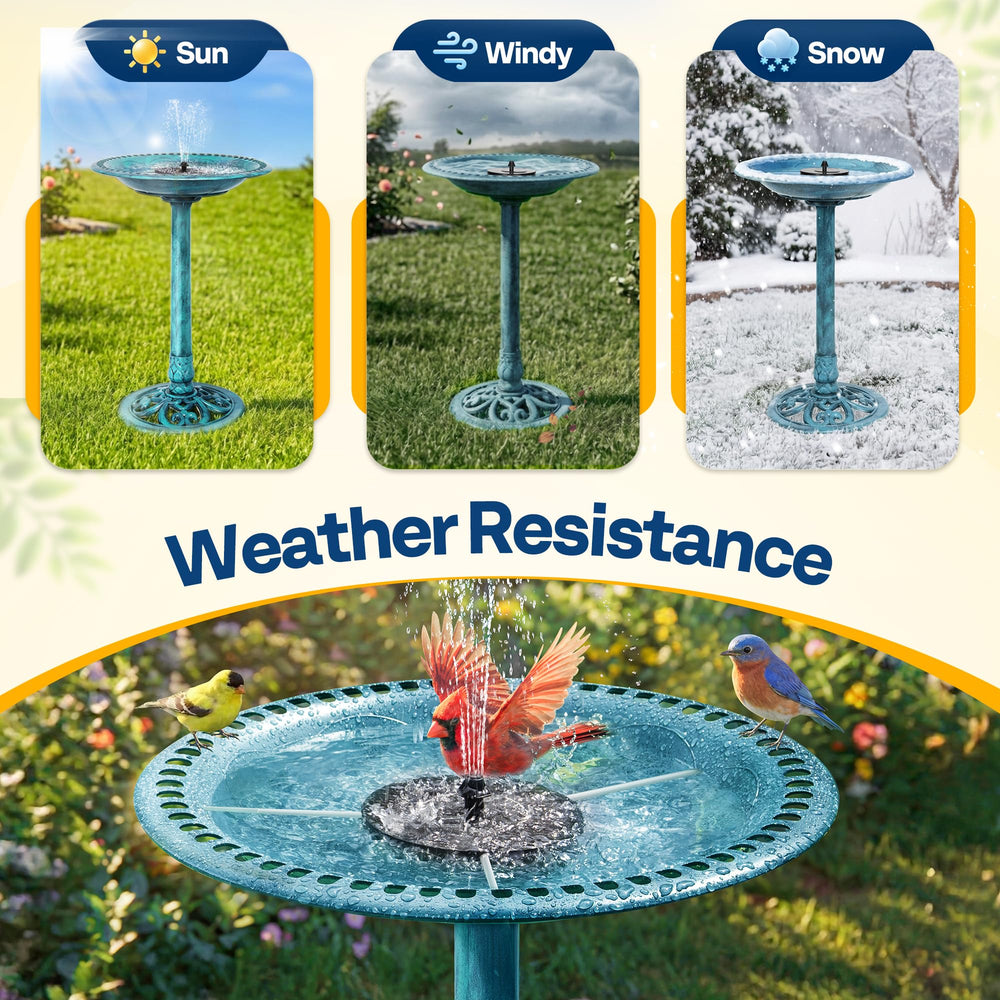 VIVOHOME Bird Bath with birds enjoying the water