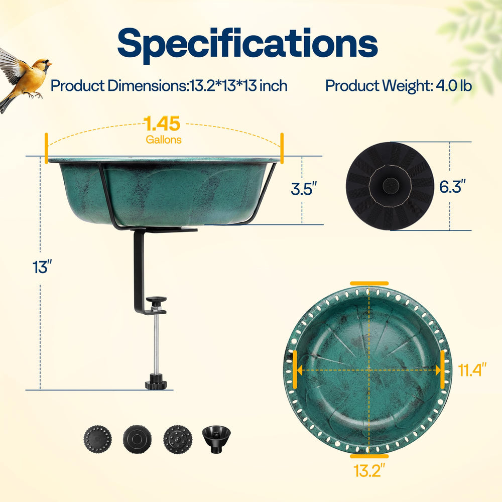 VIVOHOME bird bath with birds enjoying water