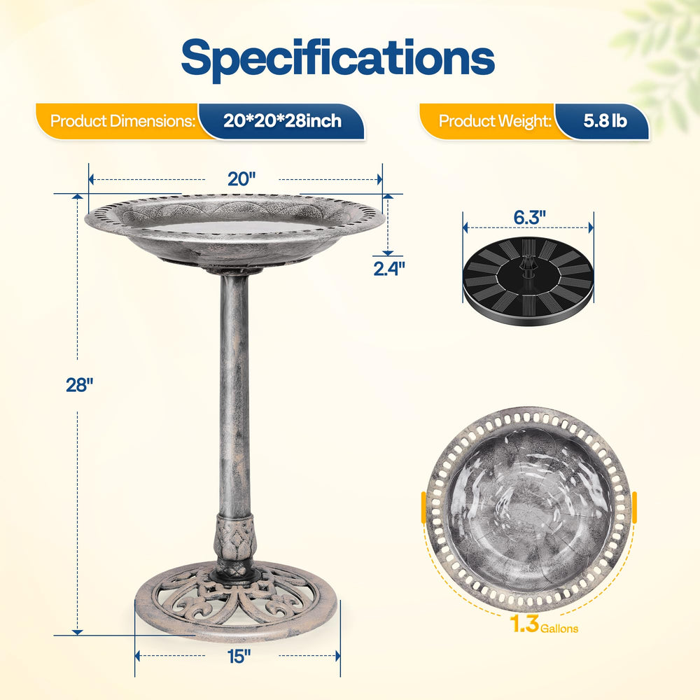 VIVOHOME Bird Bath with clear water ready for birds