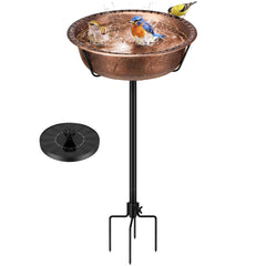 VIVOHOME Bird Bath with Solar Fountain front view in bronze