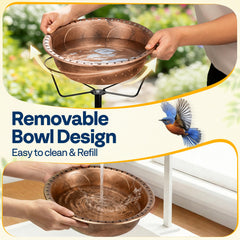 VIVOHOME Bird Bath with solar fountain in garden setting