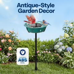 VIVOHOME Bird Bath with solar fountain, side view