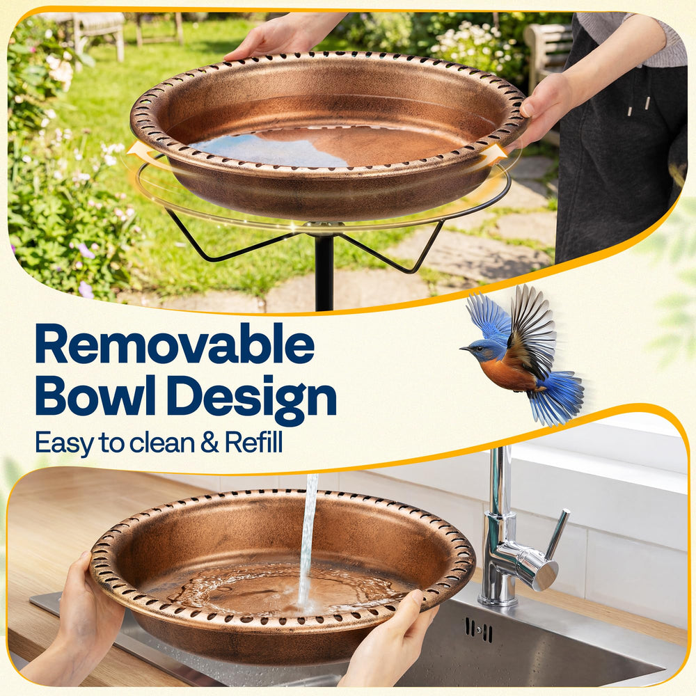 VIVOHOME Bird Bath with water spraying from the fountain