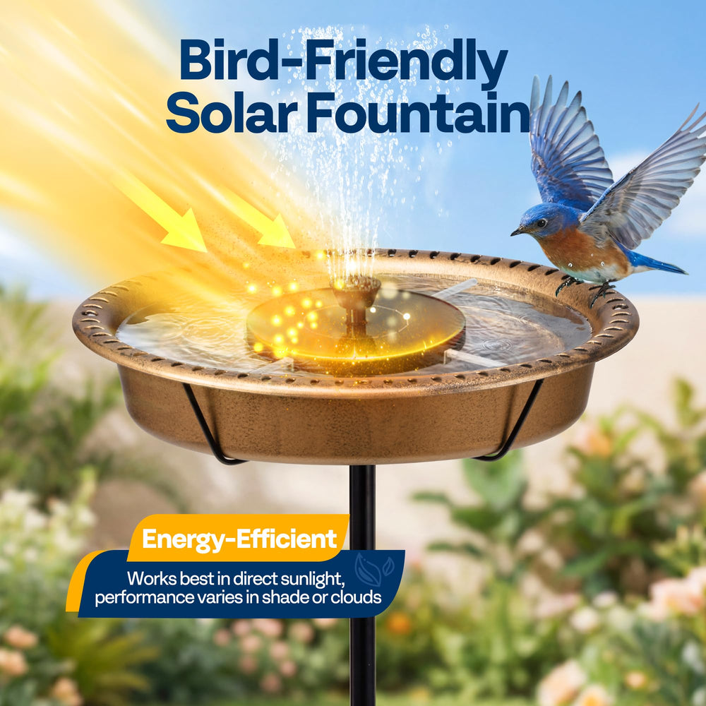 VIVOHOME Copper Bird Bath with detachable bowl