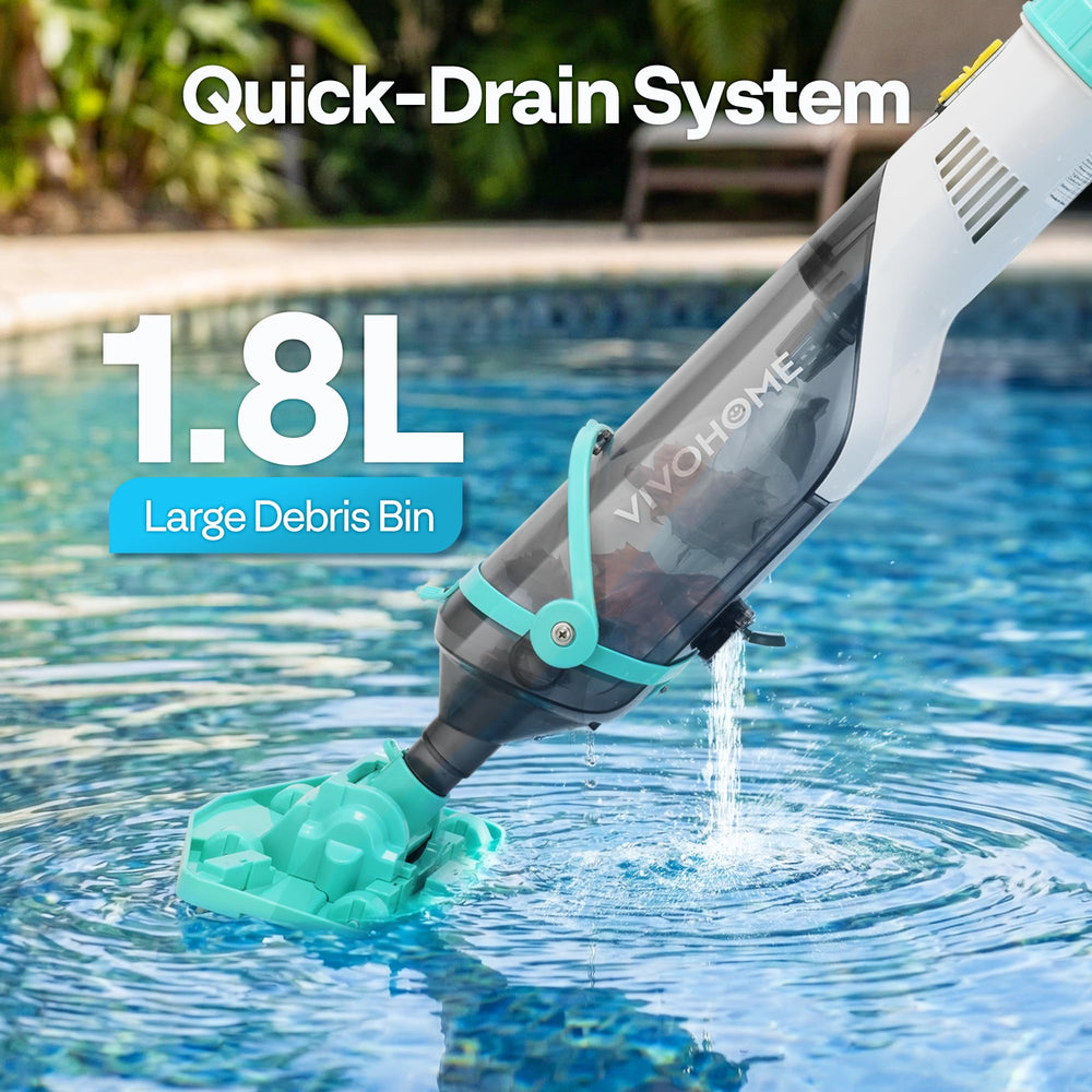 VIVOHOME Handheld Pool Vacuum showing battery indicator