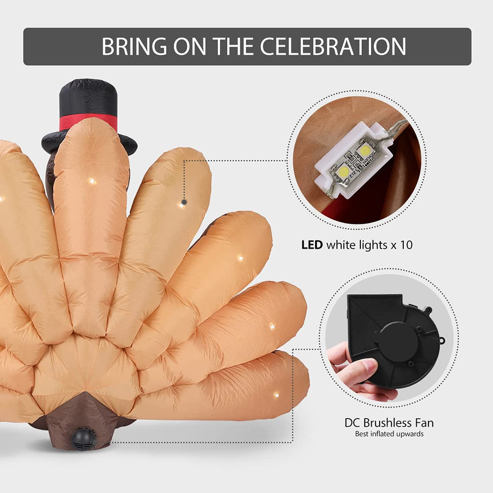 VIVOHOME inflatable turkey being packed into carrying bag