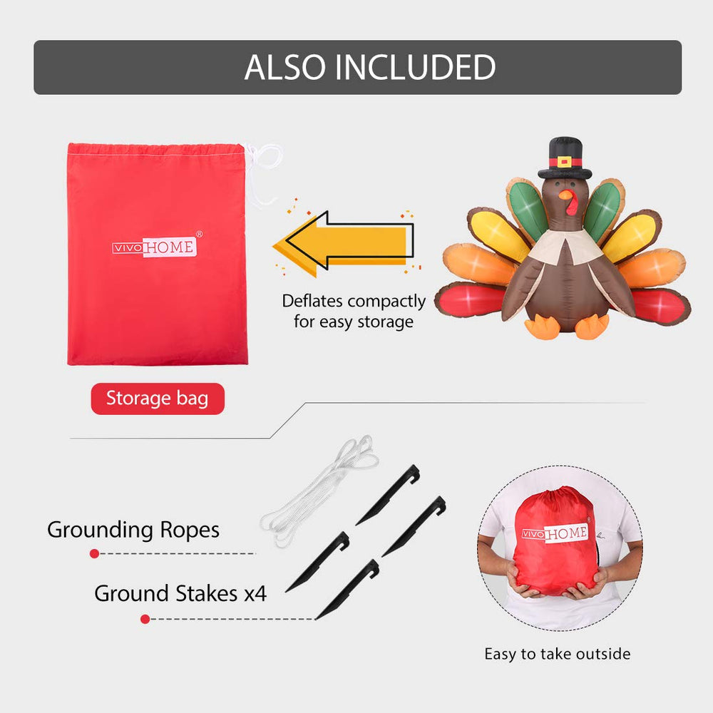 VIVOHOME inflatable turkey set up in a garden