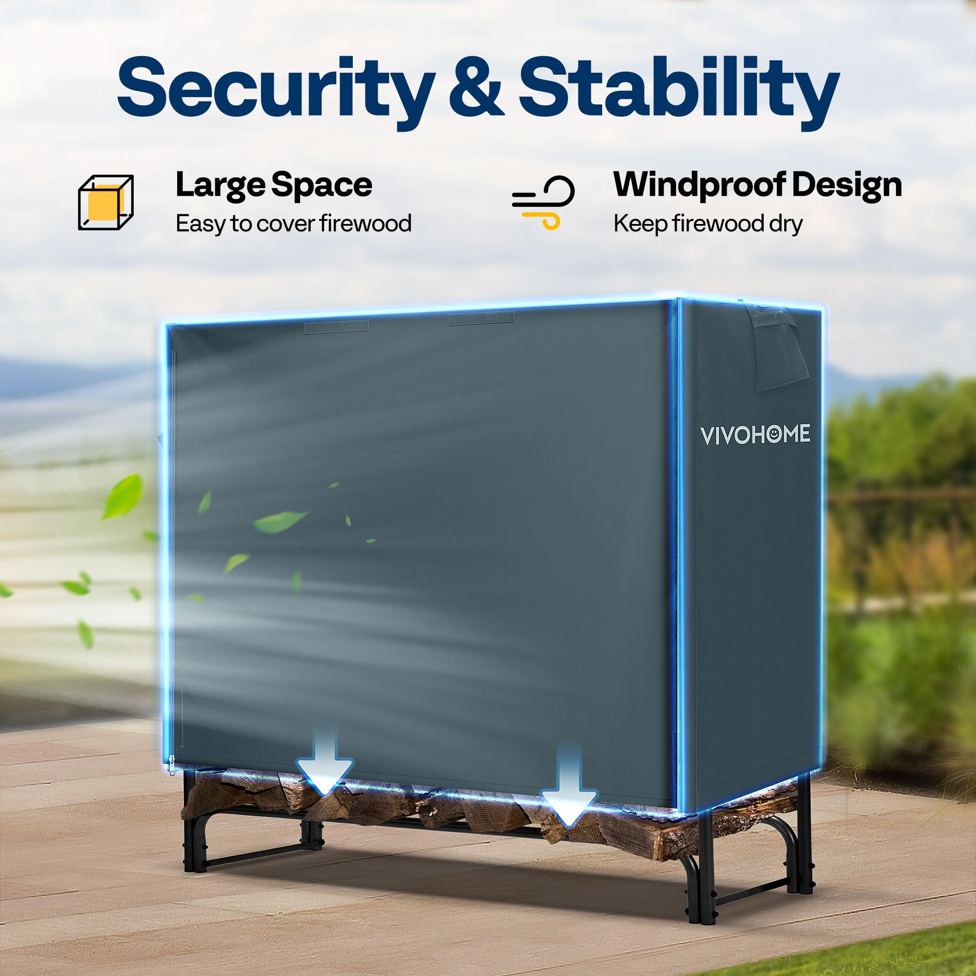 VIVOHOME log rack cover packaging display