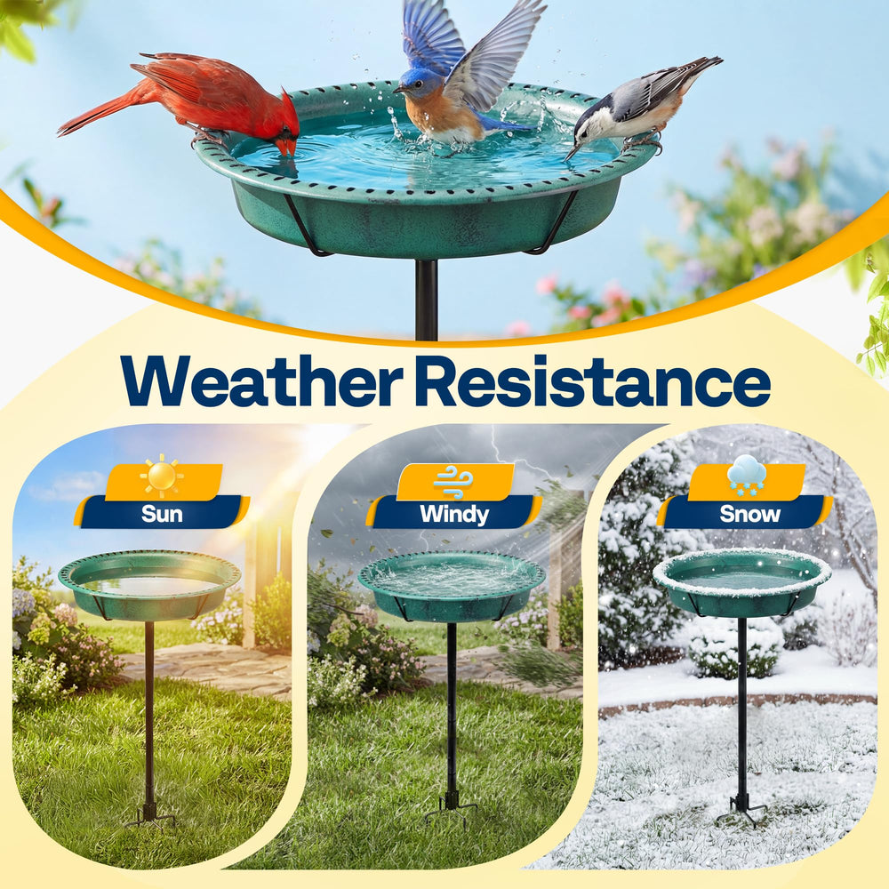 VIVOHOME Oval Bird Bath close-up of bowl and water