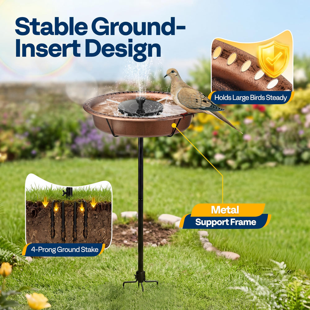 VIVOHOME Oval Bird Bath featuring detachable bowl for easy cleaning