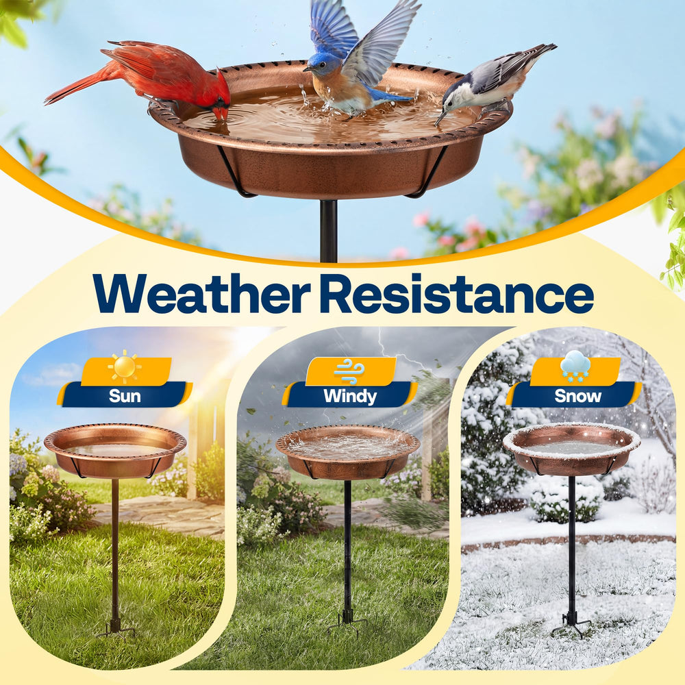 VIVOHOME Oval Bird Bath in garden setting