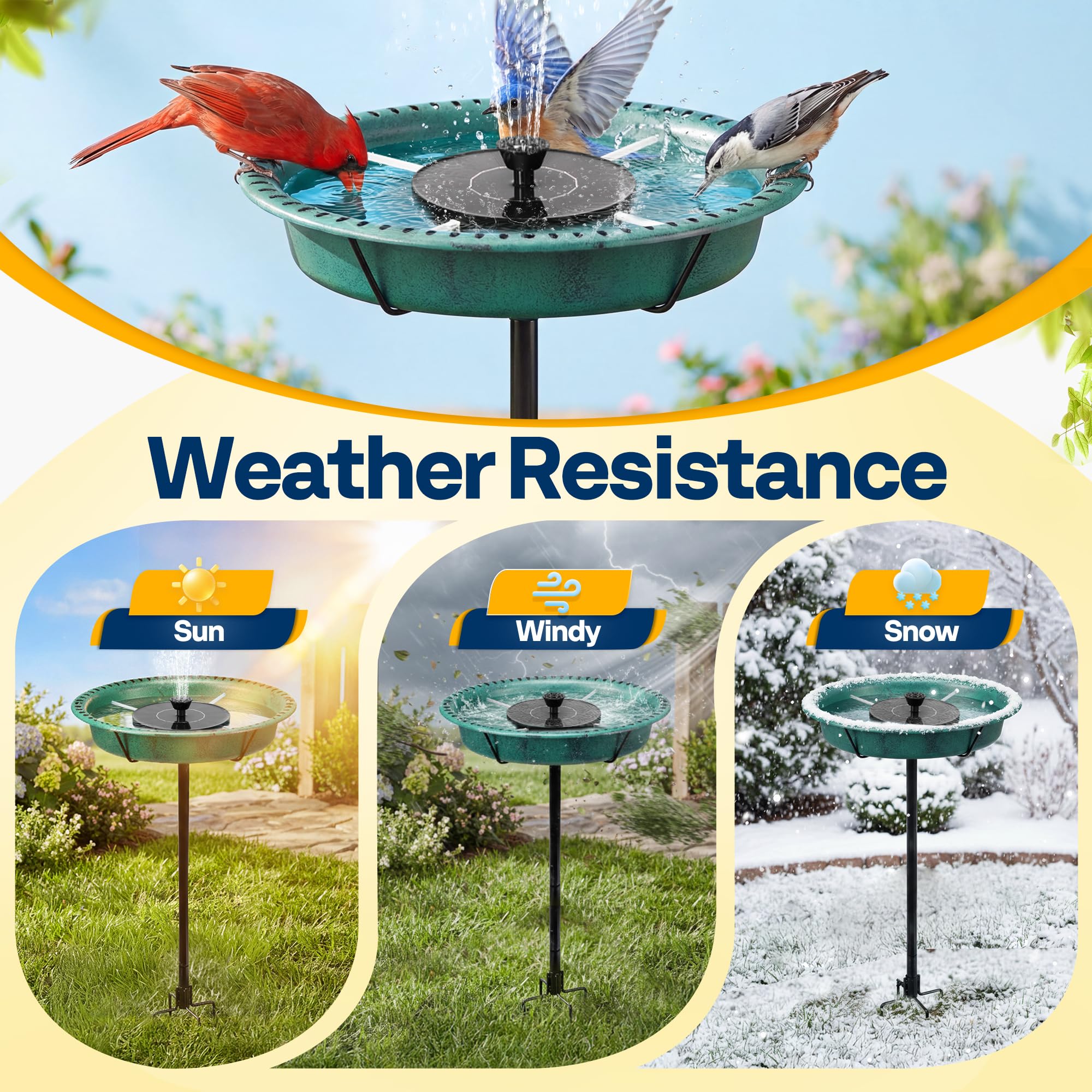 VIVOHOME Oval Bird Bath in garden setting