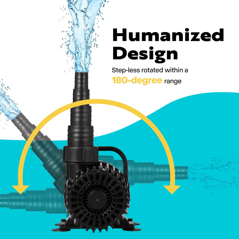 VIVOHOME Pond Pump with nozzle and clamps