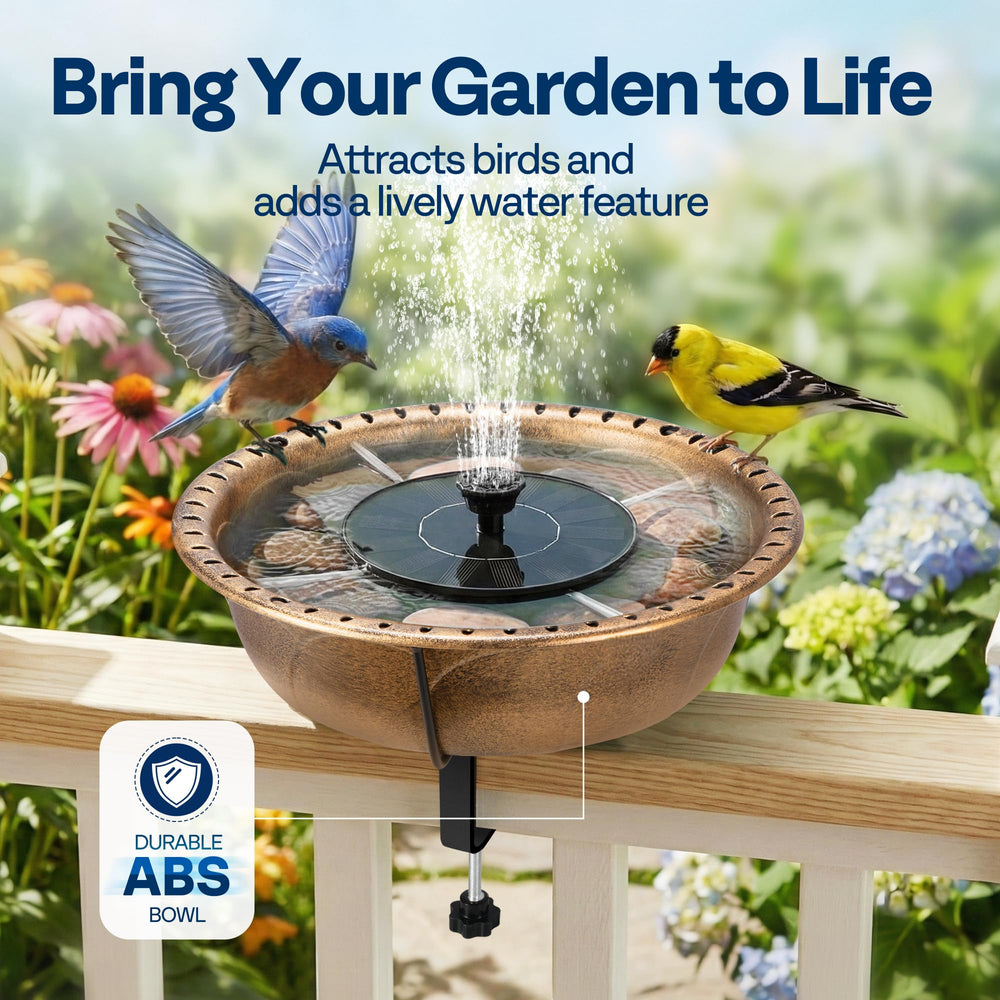 VIVOHOME solar fountain with three nozzle options