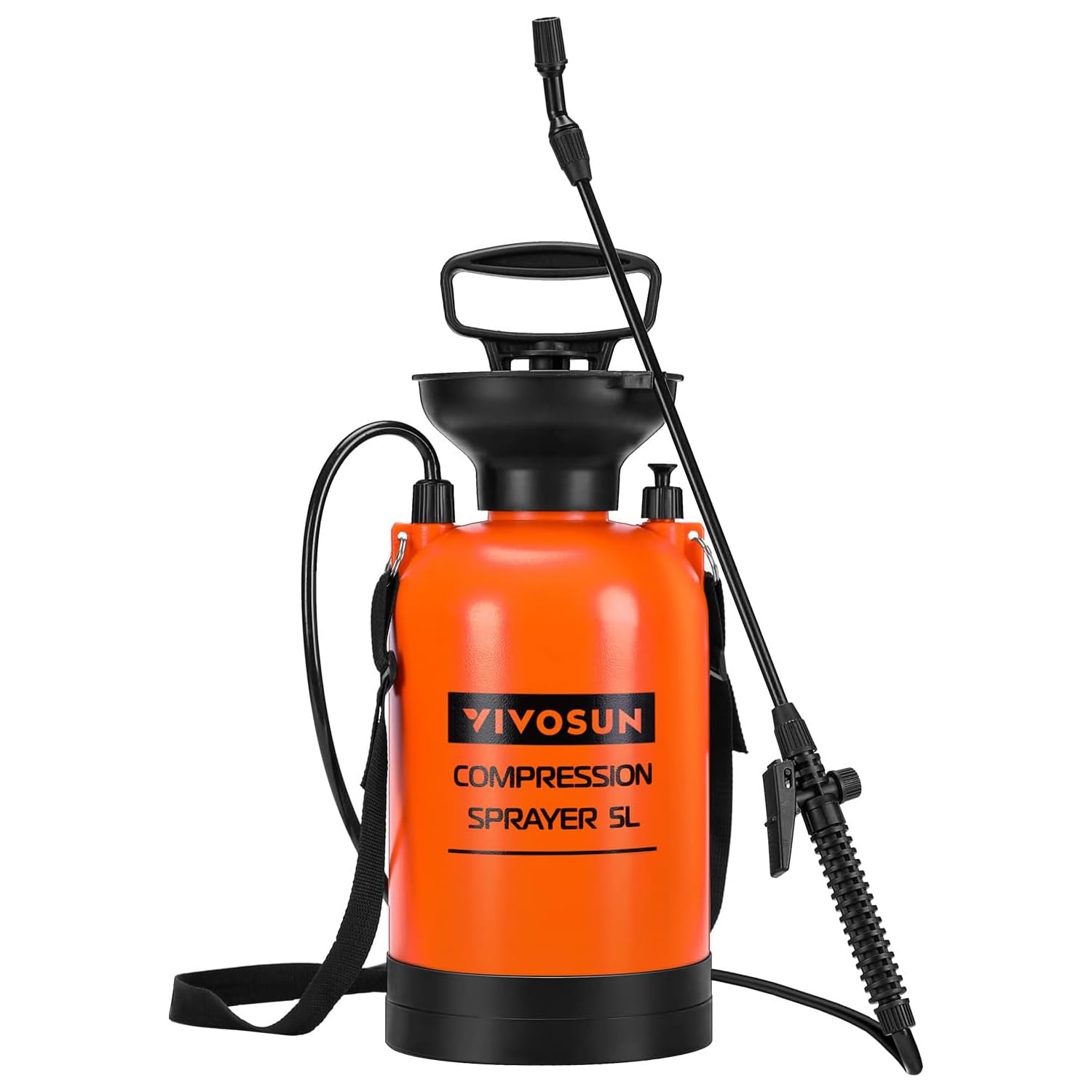 VIVOSUN 1.35-Gallon Pump Pressure Sprayer front view with adjustable nozzle