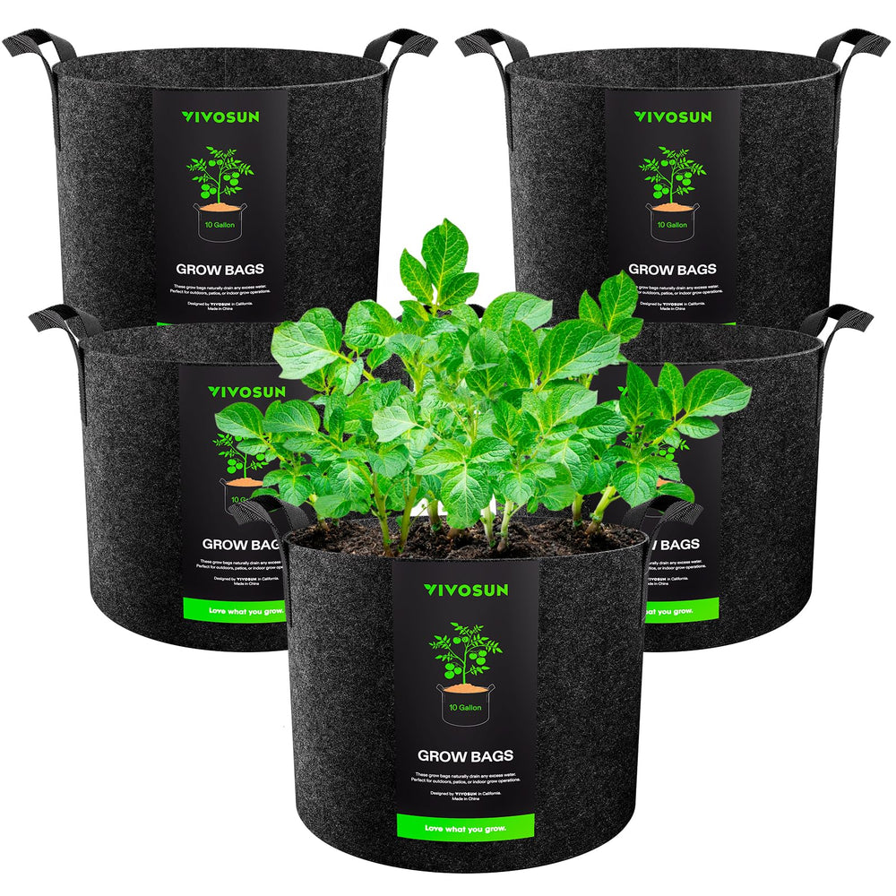 VIVOSUN 10 Gallon Grow Bag front view with reinforced handles