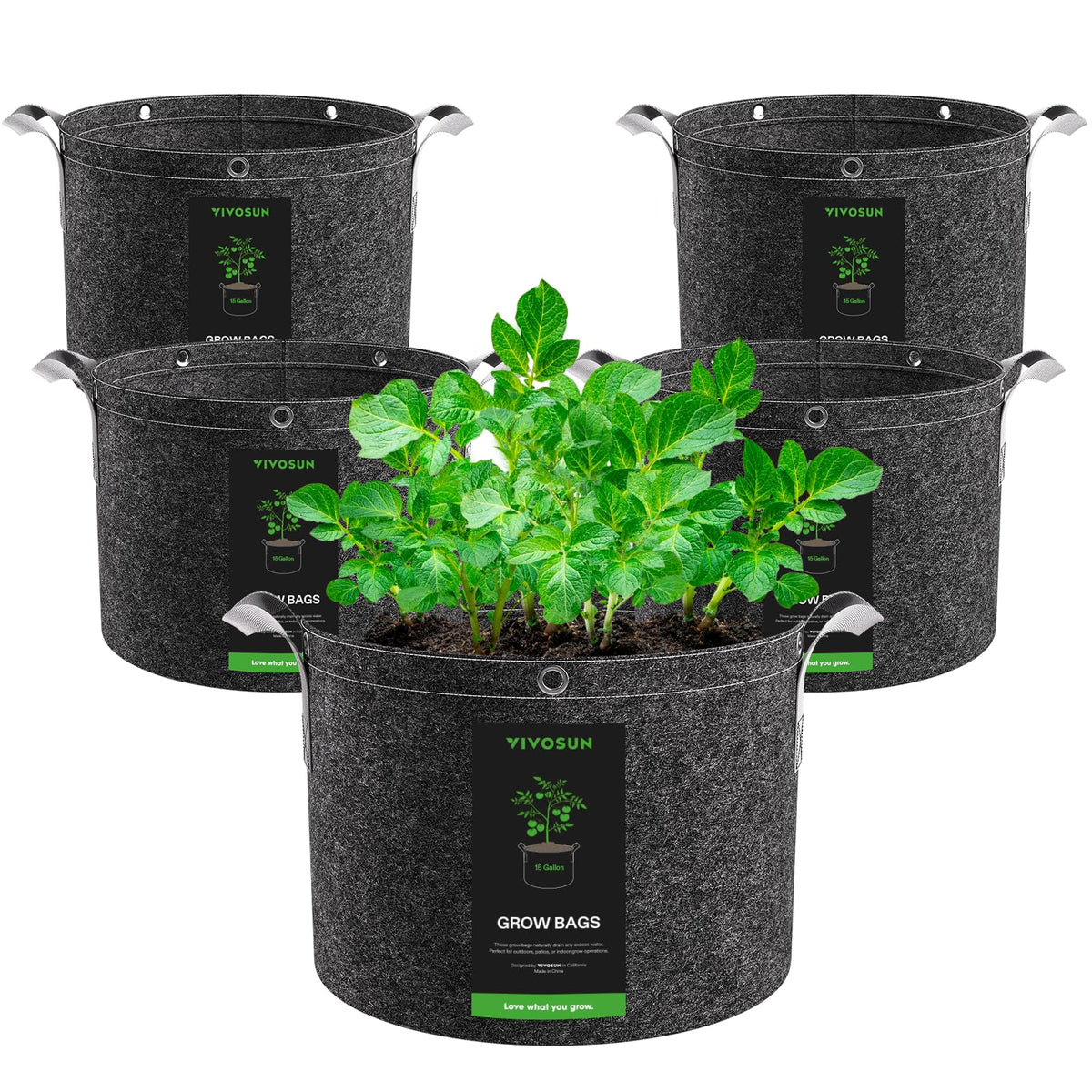 VIVOSUN 15 Gallon Fabric Grow Bag with reinforced handles