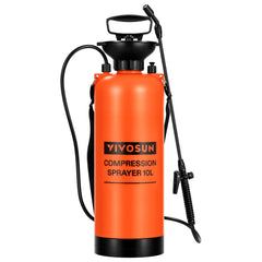 VIVOSUN 2.64-Gallon Pump Pressure Sprayer front view in orange